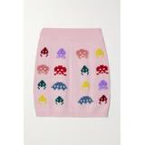 Stella McCartney - Game On Metallic Intarsia-knit Mini Skirt - Pink