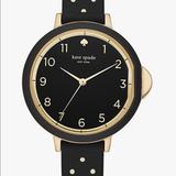 Kate Spade Jewelry | Nwt Kate Spade Park Row Stainless Steel And Silicone Quartz Watch | Color: Black/White | Size: Os