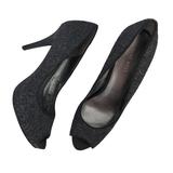 Nine West Shoes | Nine West Size 8 M Womens Black High Heels Peep Toe Sparkly Dressy 4 Pumps | Color: Black | Size: 8