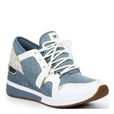 Michael Kors Shoes | Michael Kors Liv Trainer Outlined Jacquard Sneaker Shoes Denim | Color: Blue/White | Size: Various