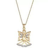 "Jewelexcess 14k Gold Over Silver & Diamond Accent Infinity Angel Pendant Necklace, Women's, Size: 18"", Yellow"