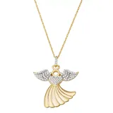 "Jewelexcess 14k Gold Over Silver 1/4 Carat T.W. Diamond Angel Pendant Necklace, Women's, Size: 18"", Yellow"