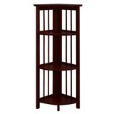 4-Shelf Corner Folding Bookcase - Truffle Brown by Casual Home in Brown