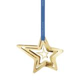 Georg Jensen Christmas Collectibles Five Point Star Holiday Shaped Ornament Metal in Gray/Yellow, Size 3.66 H x 3.11 W x 1.3 D in | Wayfair