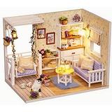 GEXIUSI DIY Miniature Dollhouse w/ Furniture Wood in Brown, Size 5.15 H x 4.56 W x 6.73 D in | Wayfair www-83HZ6GYR