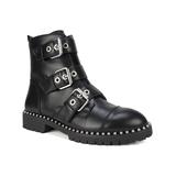 Seven Dials by White Mountain Women's Casual boots BLACK/SMOOTH - Black Buckle-Detail Sherlock Combat Boot - Women