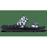 Crocs Black / White Classic Crocs Heart Print Sandal Shoes