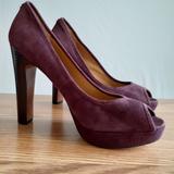 Coach Shoes | Coach Size 10 Breana Suede Peep Toe Platform Pumps | Color: Purple | Size: 10