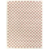 Brown/Pink/White Area Rug - AllModern Walker Checkered Machine Woven polypropylene Area Rug in Pink/Cream Shag Polypropylene in Brown/Pink/White