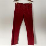 Anthropologie Pants & Jumpsuits | C Of H Citizens Of Humanity Slim Velvet Velour Pants In Burgundy Red | Color: Red | Size: 29