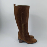 Nine West Shoes | Nine West Womens Size 7.5 Brown Suede Leather Mid Calf Boots | Color: Brown | Size: 7.5