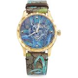 G-timeless Tiger Leather Strap Bracelet - Metallic - Gucci Watches