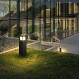 goodhong Solar Landscape Path Light w/ IP54 Waterproof Luxury 3000K LED Lighting, 32 Inches Modern Outdoor Bollard Lighting For Lawn, Patio in Black