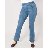 Women's Plus DenimEase Flat-Waist Bootcut Jeans, Light Wash Denim 18W