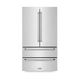 ZLINE 36" 22.5 cu. ft 4-Door French Door Refrigerator w/ Ice Maker, Stainless Steel in Gray, Size 69.9 H x 36.0 W x 29.0 D in | Wayfair RFM-36