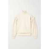 Mother of Pearl - + Net Sustain Faux Pearl-embellished Organic Cotton-jersey Turtleneck Sweatshirt - Ecru