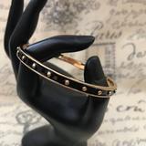 Kate Spade Jewelry | Kate Spade - Black Inlaid Enamel Gold Ball Bangle Bracelet | Color: Black/Gold | Size: Os
