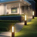 Caribbean Solar Landscape Path Light, Stainless Steel 3W 350LM LED Lighting, 32 Inches Modern Outdoor Bollard Lighting For Lawn, Patio | Wayfair