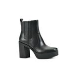 Wide Width Women's Hawthorne Ankle Boot by White Mountain in Black Leather (Size 8 W)