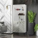 Latitude Run® 26 Inch Wide Modern Freestanding Sideboard Storage Cabinet Entryway Storage Cabinet w/ 2 Doors & 3 Open Shelves | Wayfair