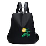 Ella & Elly Women's Crossbodies Black - Black Embroidered Flower Backpack