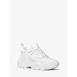 Michael Kors Nick Snake Embossed Leather Trainer White 9