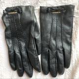 Coach Accessories | Coach Leather Gloves With Tea Rose Tassel | Color: Black | Size: 7 12