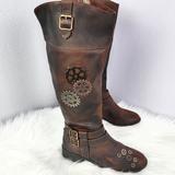 American Eagle Outfitters Shoes | American Eagle Custom Vegan Knee High Pull On Boots Size 6 | Color: Brown | Size: 6