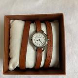 Coach Accessories | Coach -- Leather Wrap Womens Watch | Color: Brown/Silver | Size: Os