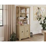 Loon Peak® Agiato Cafe Collection Orchard Oak 5-Shelf Bookcase w/ Doors Wood in Brown, Size 72.0 H x 30.0 W x 15.0 D in | Wayfair