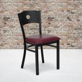 Flash Furniture Hercules Circle Back Metal Restaurant Chair Faux Leather/Upholste in Red, Size 32.5 H x 17.25 W x 17.25 D in | Wayfair