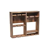 Elegant Designs Bartow Wall Mounted Wood Wine Rack Shelf With Glass Holder, White Wash