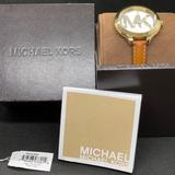 Michael Kors Accessories | Michael Kors (Mk2326) Womens Slim Runway Luggage Leather Strap Watch | Color: Gold | Size: Os