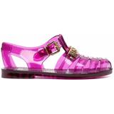 Logo Buckled Jelly Sandals - Purple - Moschino Flats