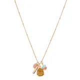 Sonoma Goods For Life Gold Tone Quartz & Enamel Pendant Necklace, Women's, Multicolor
