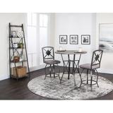 Red Barrel Studio® 2 - Person Counter Height Dining Set Wood/Metal/Upholstered Chairs in Brown/Gray, Size 36.0 H in | Wayfair