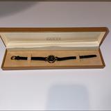 Gucci Accessories | Gucci Vintage Blue Leather Small Round Face Watch Very Worn | Color: Blue/Gold | Size: Os