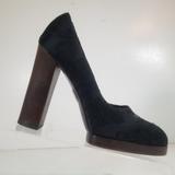 Gucci Shoes | Gucci Women Shoes Black Textile Wooden High Heels Platform Pumps Sandals Sz 8 B | Color: Black | Size: 8