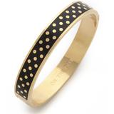 Kate Spade Jewelry | Kate Spade New York On The Dot Black And Gold-Tone Hinged Idiom Bangle Bracelet | Color: Black/Gold | Size: Os