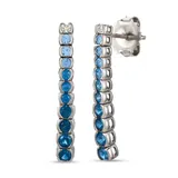 Le Vian® 1/10 Ct. T.w. Diamond And Ombré Sapphire Earrings In 14K White Gold