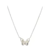 Belk Genuine Crystal Butterfly Necklace, Silver