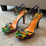 Nine West Shoes | Nine West Stiletto Heels- Tropical Print- Size 7 12 | Color: Green | Size: 7.5