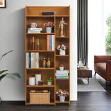 MoNiBloom Modern Open Bookcase, Standard Bookshelf, Books Toys Display Storage Shelf Rack for Home Wood in Brown, Size 67.3 H x 29.9 W x 9.8 D in