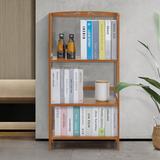 MoNiBloom Adjustable Bamboo Wood Etagere Bookcase Free Standing Multilayer Storage Bookshelf Wood in Brown | Wayfair A01A4A002D5