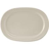 Tuxton YEH-117 11 3/4" x 8 1/2" Oblong Monterey Platter - Ceramic, American White/Eggshell