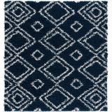 L'baiet Modern Indoor Rectangular Carpet, Pad, Mat Channa Blue Shag 5' x 7' Rug, Brt Blue