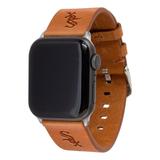 "Tan Chicago White Sox Leather Apple Watch Band"