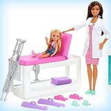 Mattel Barbie Fast Cast Clinic Playset w/ Brunette Barbie Doctor Doll, 4 Play Areas Plastic, Size 4.72 H x 4.09 W x 8.7 D in | Wayfair GTN61