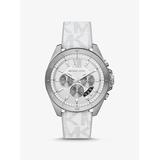 Michael Kors Oversized Brecken Silver-Tone and Logo Watch White One Size