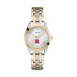 Women's Bulova Silver/Gold Rutgers Scarlet Knights Classic Two-Tone Round Watch